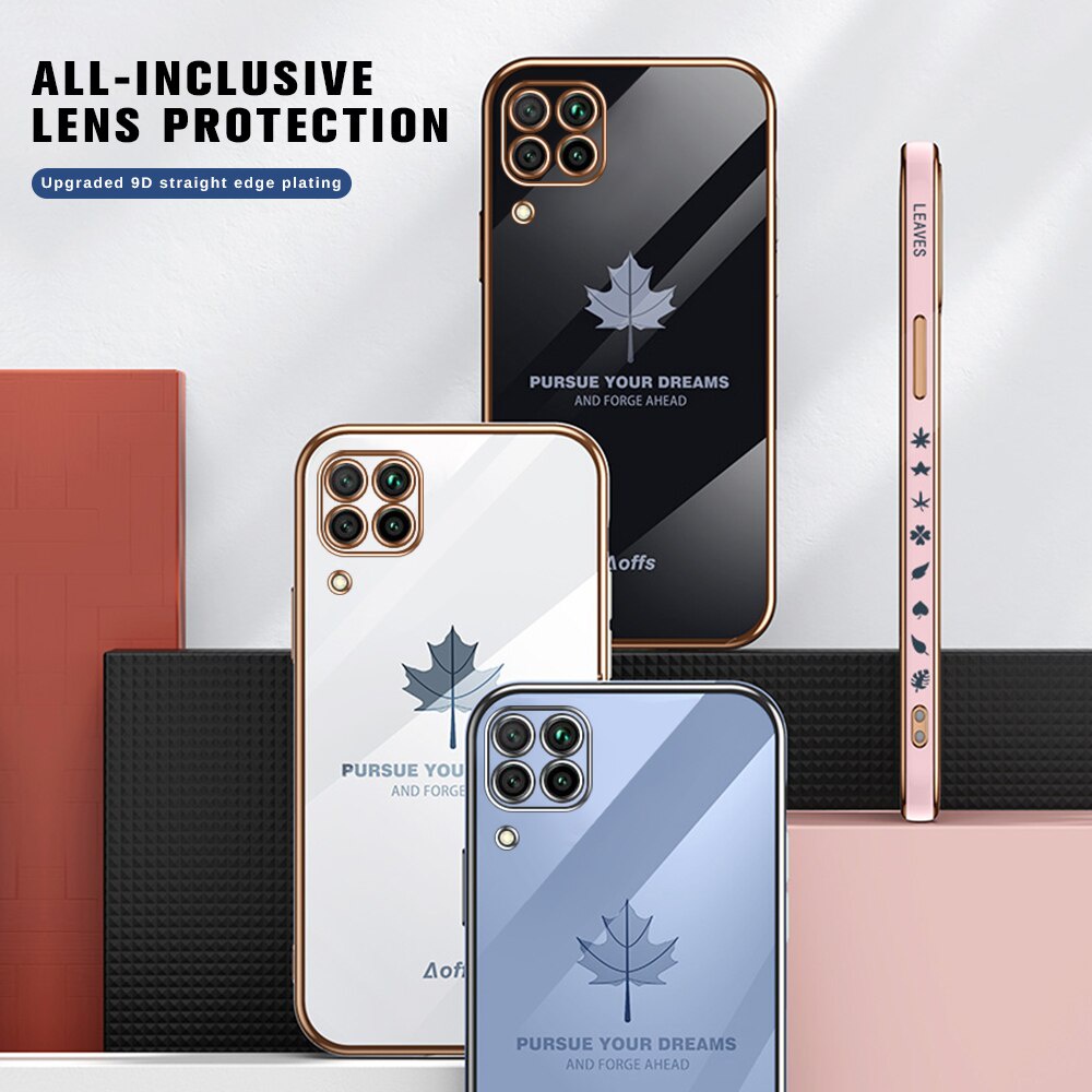 Ốp điện thoại silicon mềm chống sốc viền thẳng mạ điện 6D sang trọng cho Huawei P20 Lite P30 Pro P40 Mate 20 Mate30