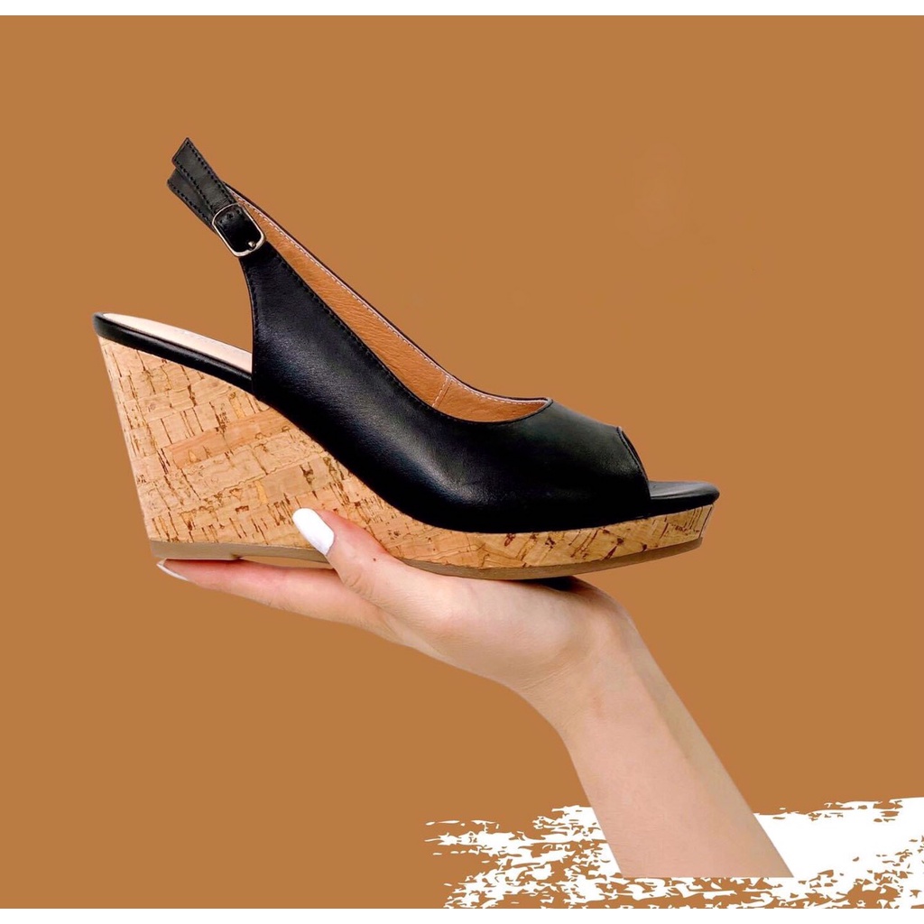 Sandal Đế Xuồng Da Thật 7cm