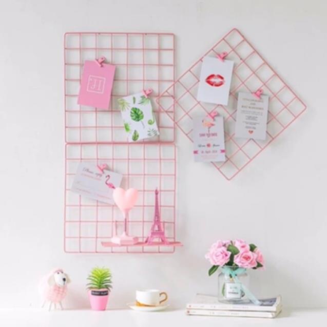 TẶNG ĐINH TREO - DECOR LƯỚI SỐNG ẢO HỒNG PASTE SIÊU CUTE  đủ kích thước, phụ kiện trang trí