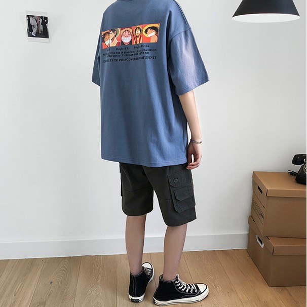 [ Có Ảnh Thật ] Áo thun tay lỡ form rộng unisex - Áo phông nam nữ oversize - T shirt luffy mới a