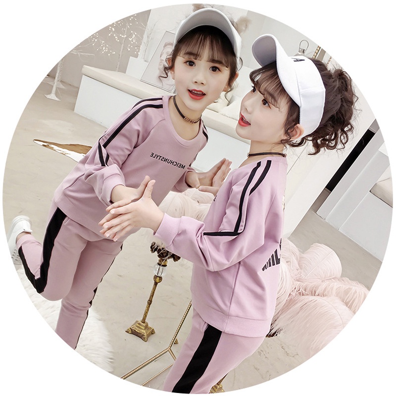 Bộ quần áo thu đông &quot;GIRLS&quot; 14-45kg cho bé gái 4-14 tuổi. Vải dày dặn. Thiết kế đẹp, xinh xắn. G44