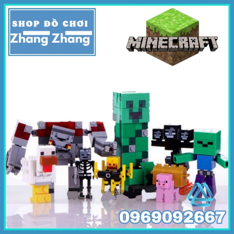 Đồ chơi Xếp hình MineCraft Redstone Golem - Creeper - Zombie - Wither Skeleton - Blaze - Wither Minifigures Xinh X0294