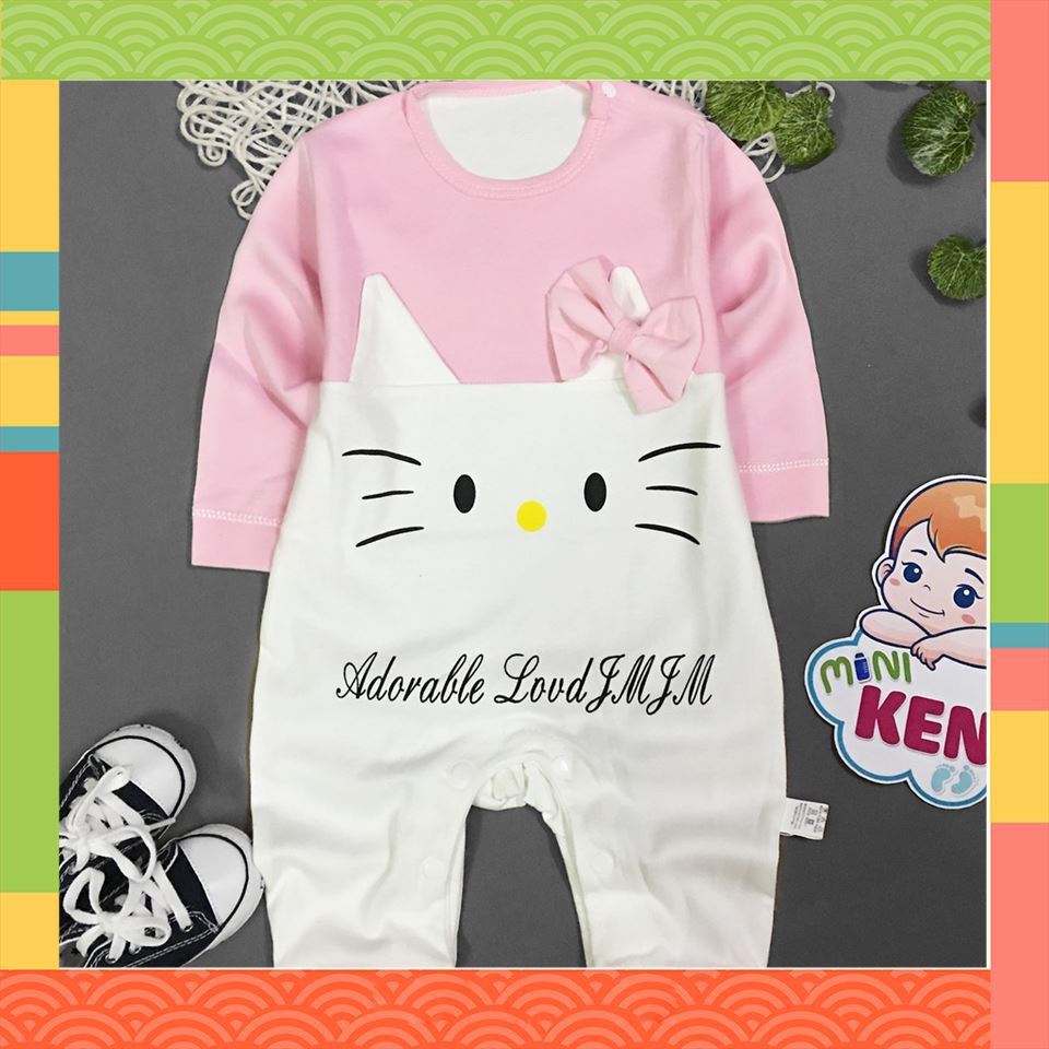 [hàng xịn] Áo body bé gái hello kitty vải cotton thun - Áo body dài tay áo gió bé trai canifa