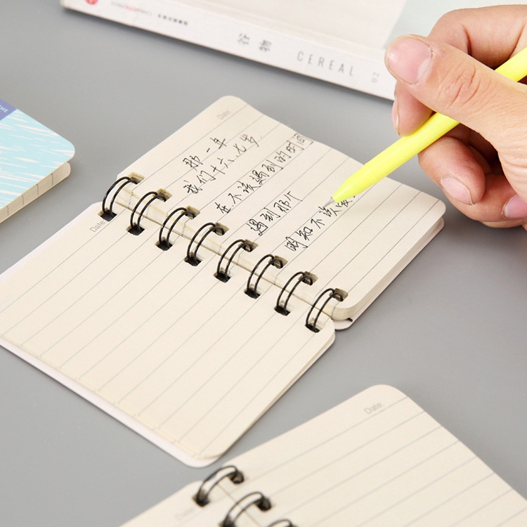 Sổ Tay Mini A7 Tiện Lợi Gáy Lò Xo, Sổ Nhỏ Ghi Chép Cầm Tay Mẫu Cute