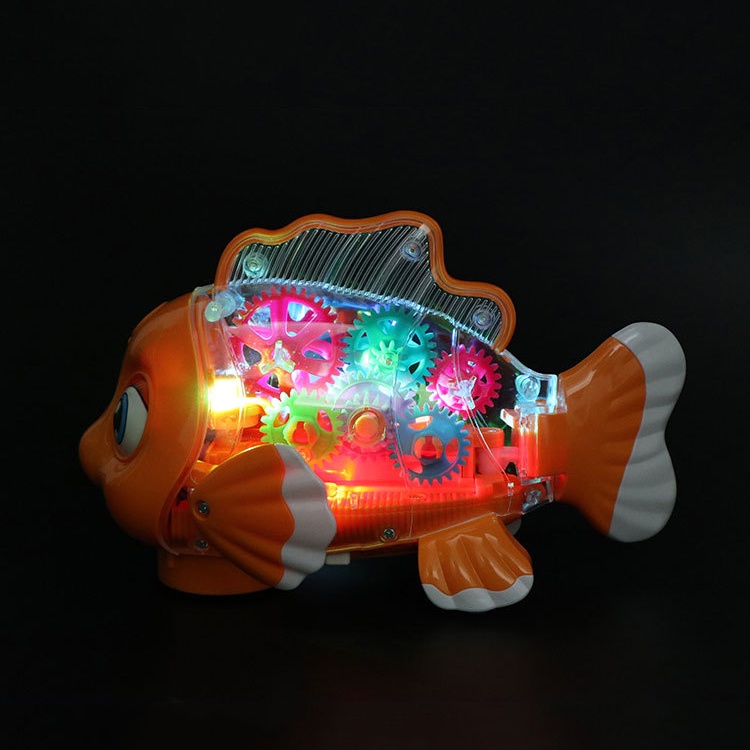 [TẶNG PIN] Đồ Chơi Cá Robot bánh răng, ánh sáng, âm thanh, di chuyển thông minh cuốn hút cho bé