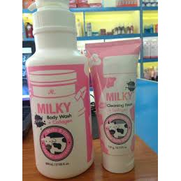 Sữa tắm trắng da Gluta Milky Body Wash 800ml tặng kèm sữa rửa mặt 190g