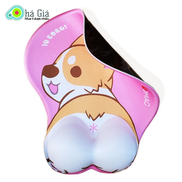 Combo Bộ 2 Lót Chuột Đệm Tay và Thanh Kê Bàn Phím Máy Tính Corgi Cute Siêu Dễ Thương