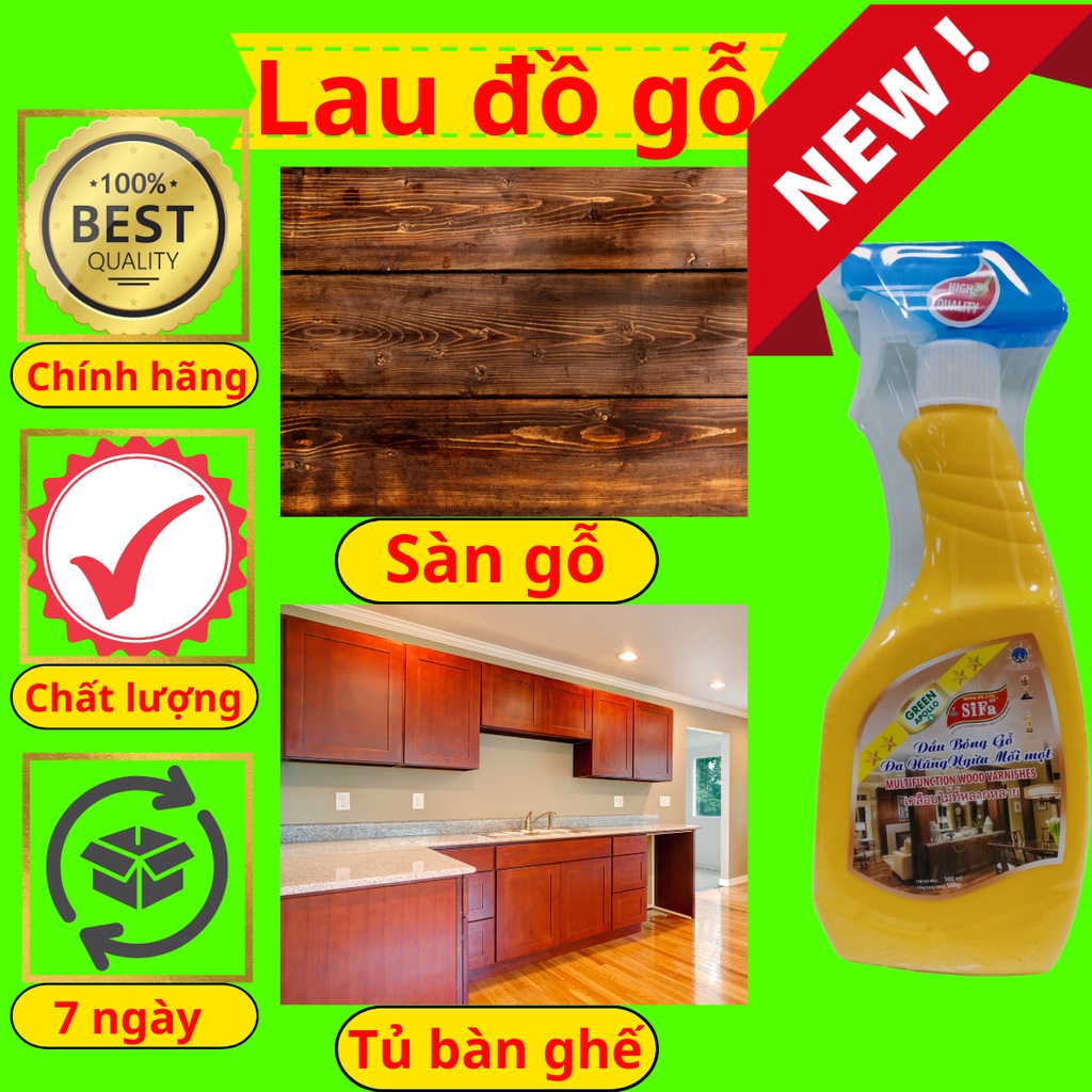 Đánh bóng gỗ, sáp đánh bóng gỗ, nước lau sàn gỗ, xịt đồ gỗ giúp đồ gỗ bóng như mới, phòng ngừa mối mọt SIFA999