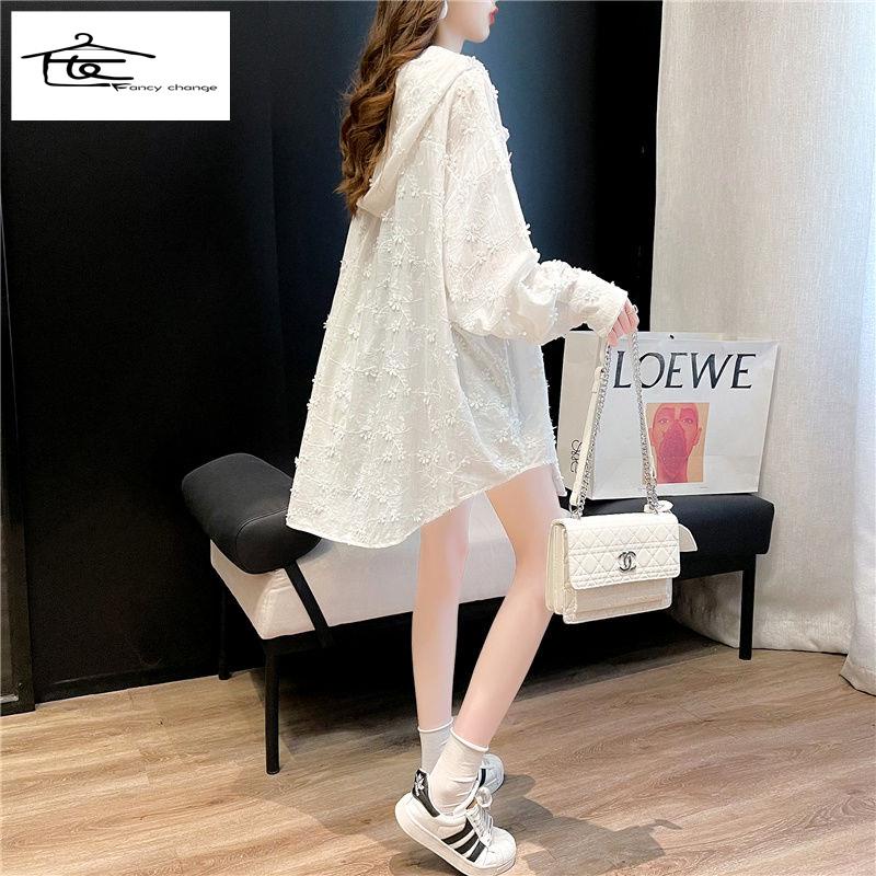 Áo Khoác Cardigan Mỏng Dài Tay Dáng Rộng Phong Cách Hàn Quốc Thời Trang Mùa Hè Dành Cho Nữ~2022
