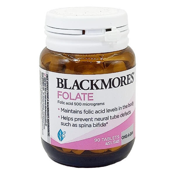 Viên uống Blackmores Folate 500mcg - bổ sung Acid Folic cho bà bầu (90 viên)