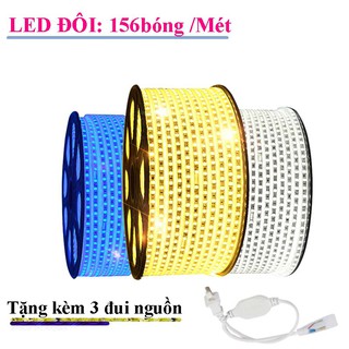 (BỎ SỈ) Led đôi 2835  cuộn 100M  HẮT TRẦN, TRANG TRÍ NHÀ CỬA  Loại tốt Trắng║Vàng║Xanh Dương║ tặng 3 dây nguồn