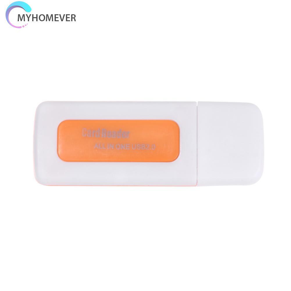 myhomever Mini USB2.0 4 Card Slots Smart Card Reader SD/MMC TF MS M2 Card Reader