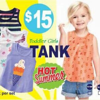Set 5 Áo 3 lỗ Bé gái Old Navy