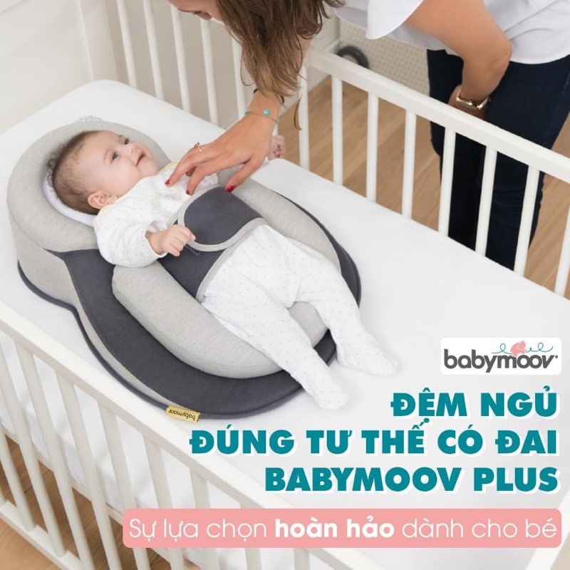 Đệm Ngủ Đúng Tư Thế Có Đai Babymoov Plus mẹ yên tâm chăm sóc bé yêu thật tốt