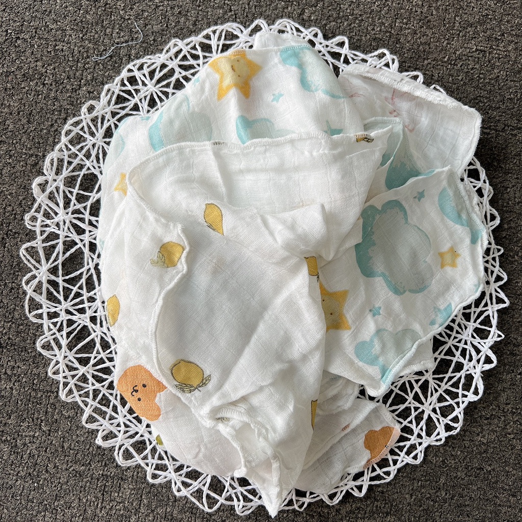 Set 10 Khăn Sữa Aden Sợi Tre Mẫu Mới Siêu Mềm Mịn Cho Bé | Minizon Kids