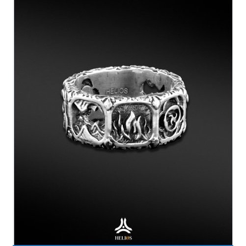 Nhẫn bạc nam, nữ HeliSilver A E F W Helios Original S925