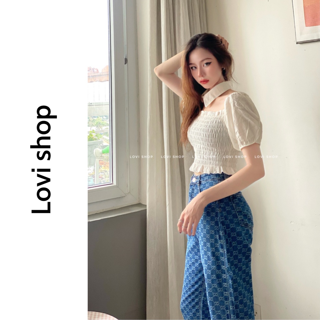 Quẩn jeans baggy họa tiết xinh xắn Lovi