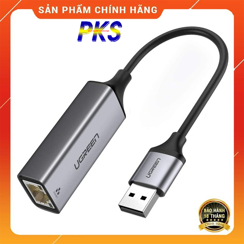 Cáp chuyển đổi USB 3.0 to Lan cao cấp Ugreen 50922 tốc độ đường truyền Gigabit 10/100/1000Mbps