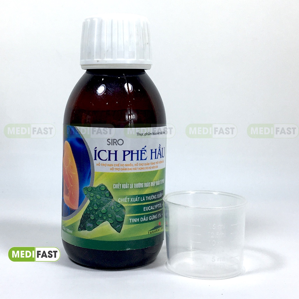 Siro giảm ho Ích Phế Hầu - Hỗ trợ giảm ho, hắt hơi, sổ mũi, bổ phế, bổ phổi từ thảo dược chai 100ml