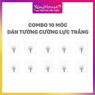Combo 10 móc dán tường cường lực trắng - yenjhouse