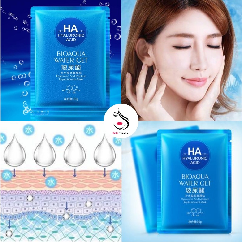 Mặt Nạ Bioaqua Water Get HA Sáng Da Mờ Thâm