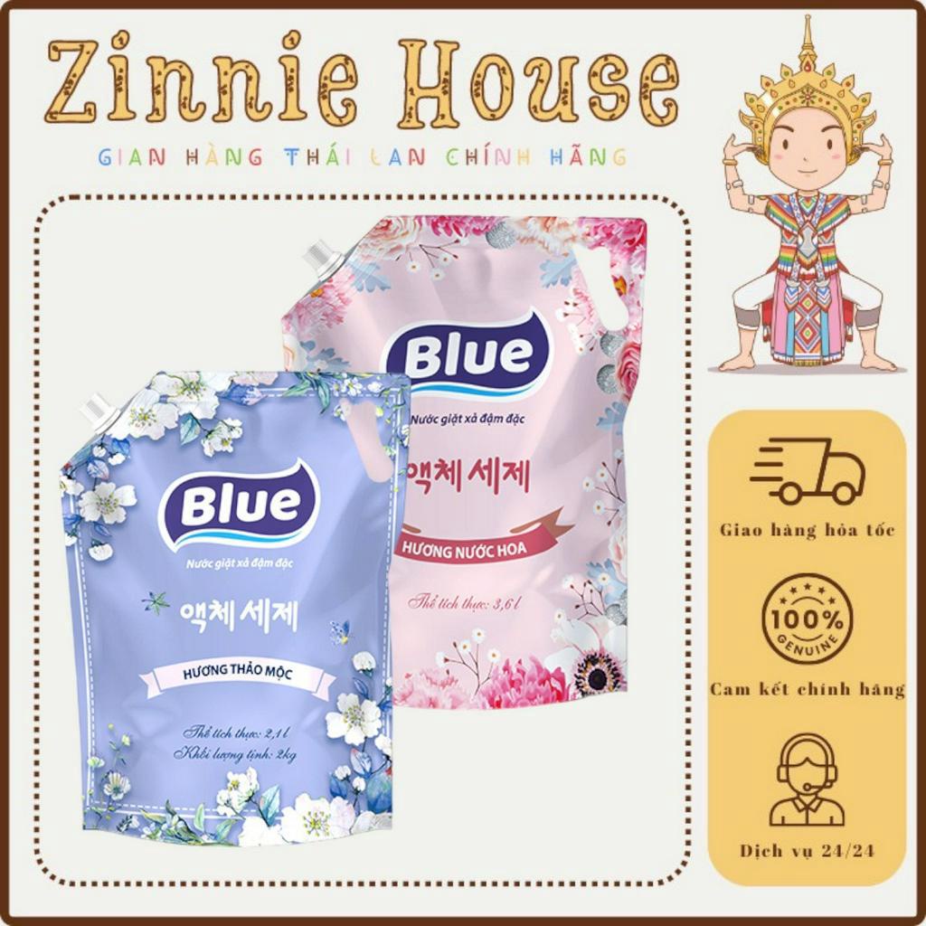 [1 THÙNG 8 TÚI] Túi Nước Giặt Blue 2000ml Hàn Quốc, Không Cần Nước Xả, Đánh Bay Vết Ố Cứng Đầu