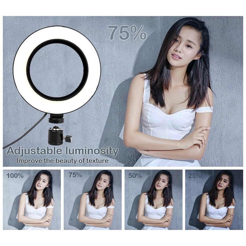 Vòng Đèn Led 26cm / 10inch Có Thể Điều Chỉnh Độ Sáng Hỗ Trợ Quay Video / Trang Điểm / Live Youtube