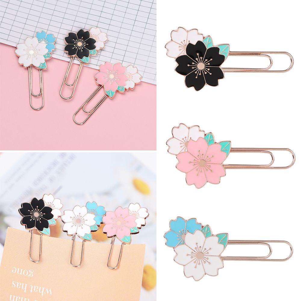 Thẻ Đánh Dấu Trang Sách Bằng Kim Loại Họa Tiết Hoa Anh Đào