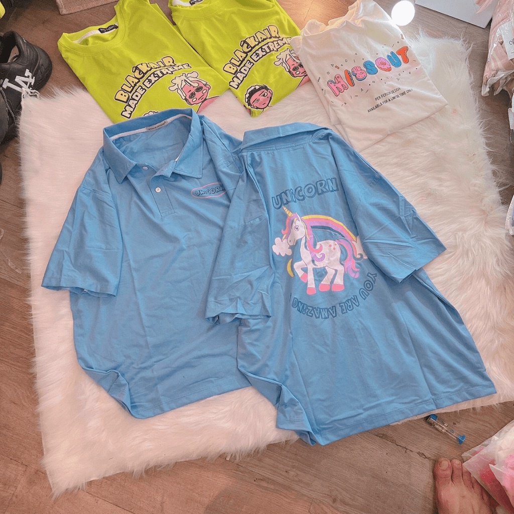 (HCM) Áo thun cổ trụ fom rộng thời trang genz , phong cách hàn quốc  , siêu hot hit KME STORE