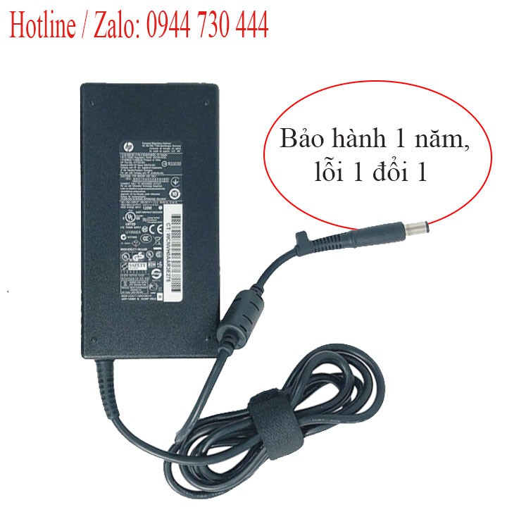 Sạc laptop HP 19.5v 6.15a chân kim to bh 1 năm