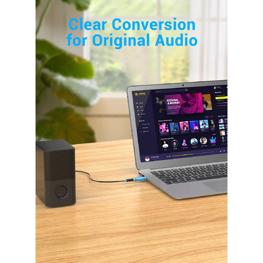 Đầu chuyển audio 3.5mm Male ra 6.5mm Female Vention VABS04