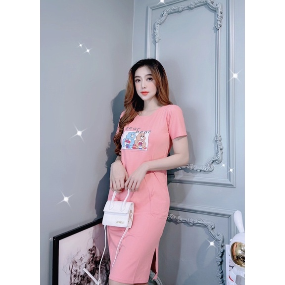 Đầm suông THUN THÁI in hoạt hình (bao chất đẹp) | BigBuy360 - bigbuy360.vn