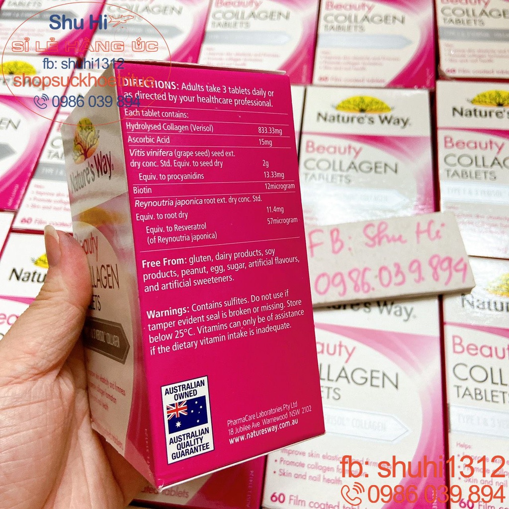 Collagen của Nature’s way 60 viên - đẹp da, tóc (colagen úc)