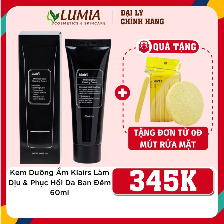 Kem Dưỡng Đêm Phục Hồi Da Klairs Midnight Blue Calming Cream 60Ml