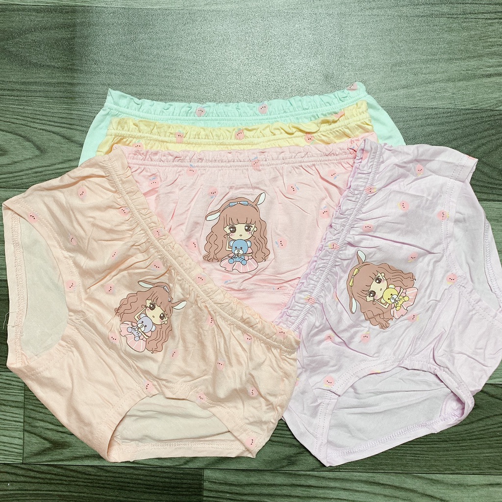 Combo 4 Quần chíp tam giác cho bé gái, Quần chíp bé gái cao cấp