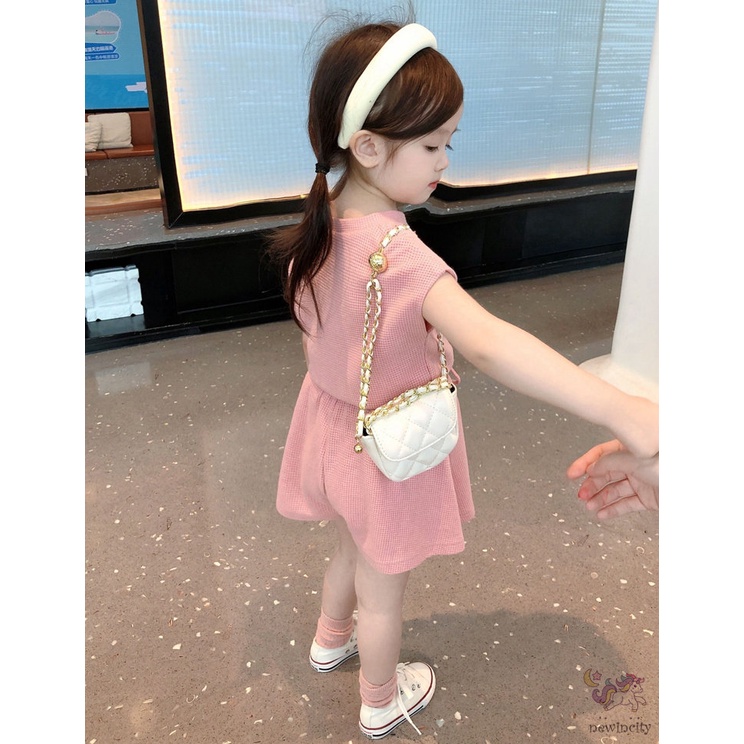 Bộ Đồ Thể Thao 2 Món Áo Sát Nách + Quần Short Kiểu Hàn Quốc Thời Trang Mùa Hè Cho Bé Gái