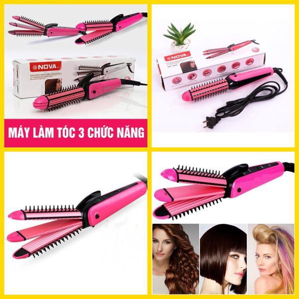 Máy làm tóc nova 3in1 - máy làm xoăn tóc, ép thắng tóc 3 in 1