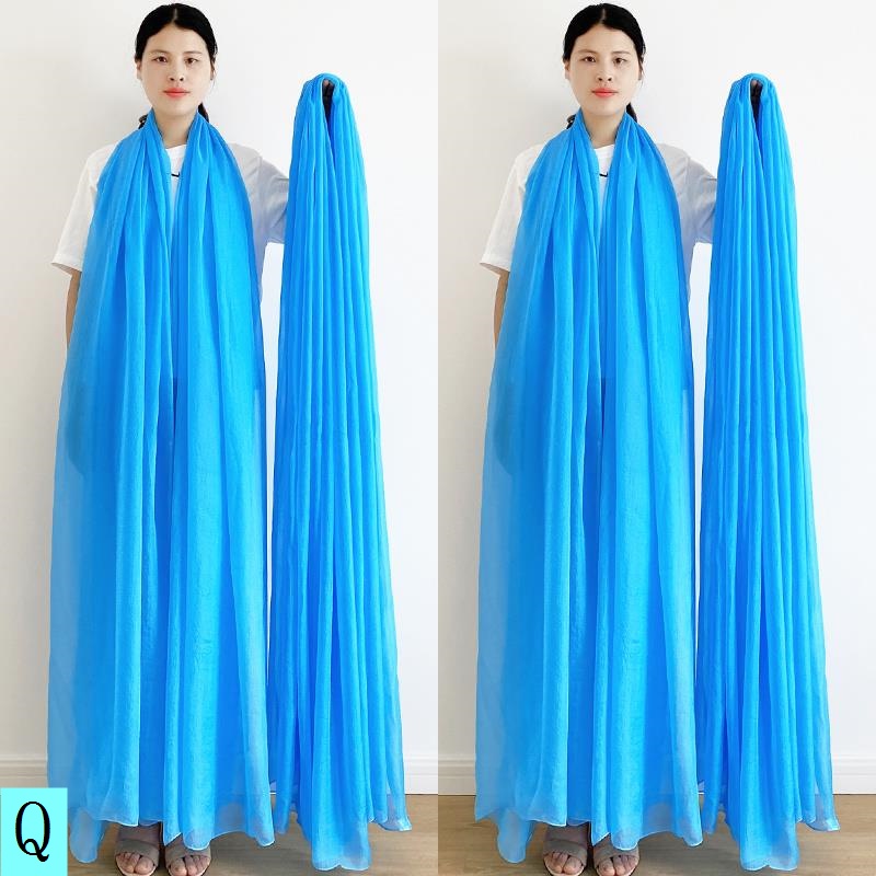 Khăn Quàng Cổ Dài 2m 3 Vải Lụa Voan Màu Xanh Lá Thời Trang Xuân Thu Cho Nữ