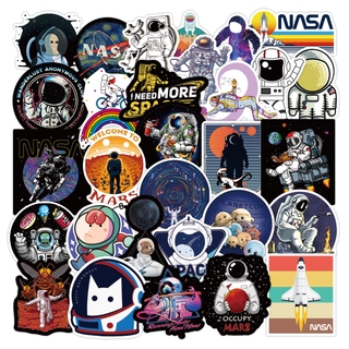 Set 50 Hình Dán Trang Trí Hình Phi Hành Gia Dễ Thương