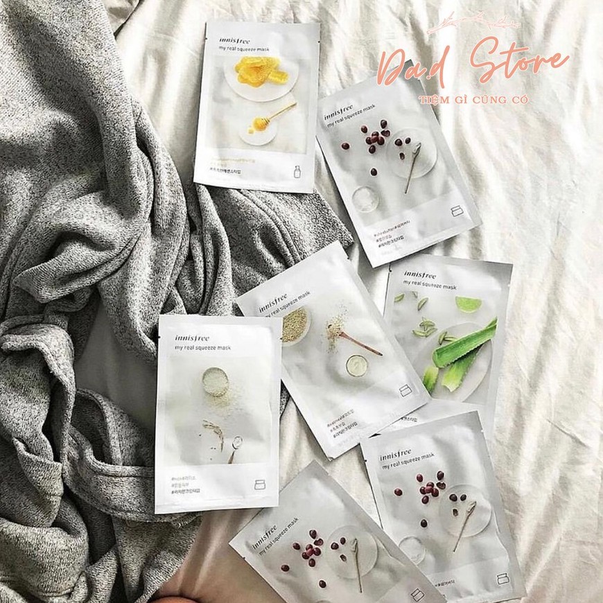 Mặt nạ giấy INNISFREE 𝑯𝒂̀𝒏𝒈 𝑨𝒖𝒕𝒉 Mặt nạ giấy Innisfree Chiết Xuất 18 Vị - My Real Squeeze Mask Ex