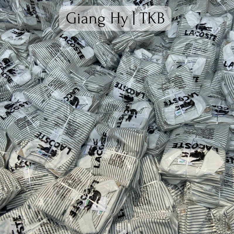 Váy polo nữ, đầm polo nữ suông L.a.c.o.s.t.e kẻ ngang đen trắng trẻ trung | BigBuy360 - bigbuy360.vn