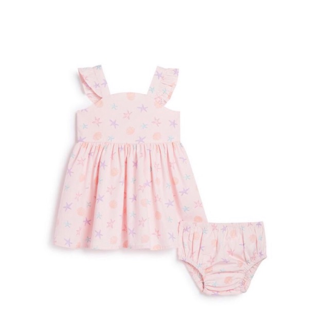 Set áo đầm và quần chip bé gái