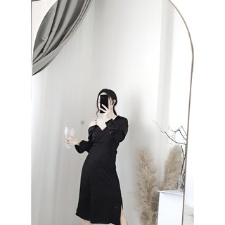Váy khuy ngọc trễ vai