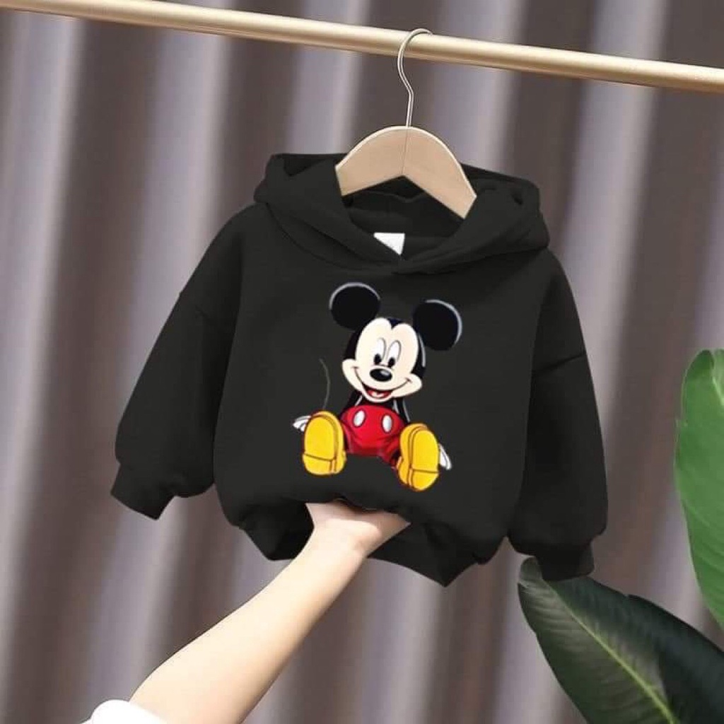 Áo nỉ hoodie trẻ em dành cho bé trai bé gái 8-25kg, hoodie cho bé in hình chuột mickey dễ thương,hàng may kĩ.HOODIE68