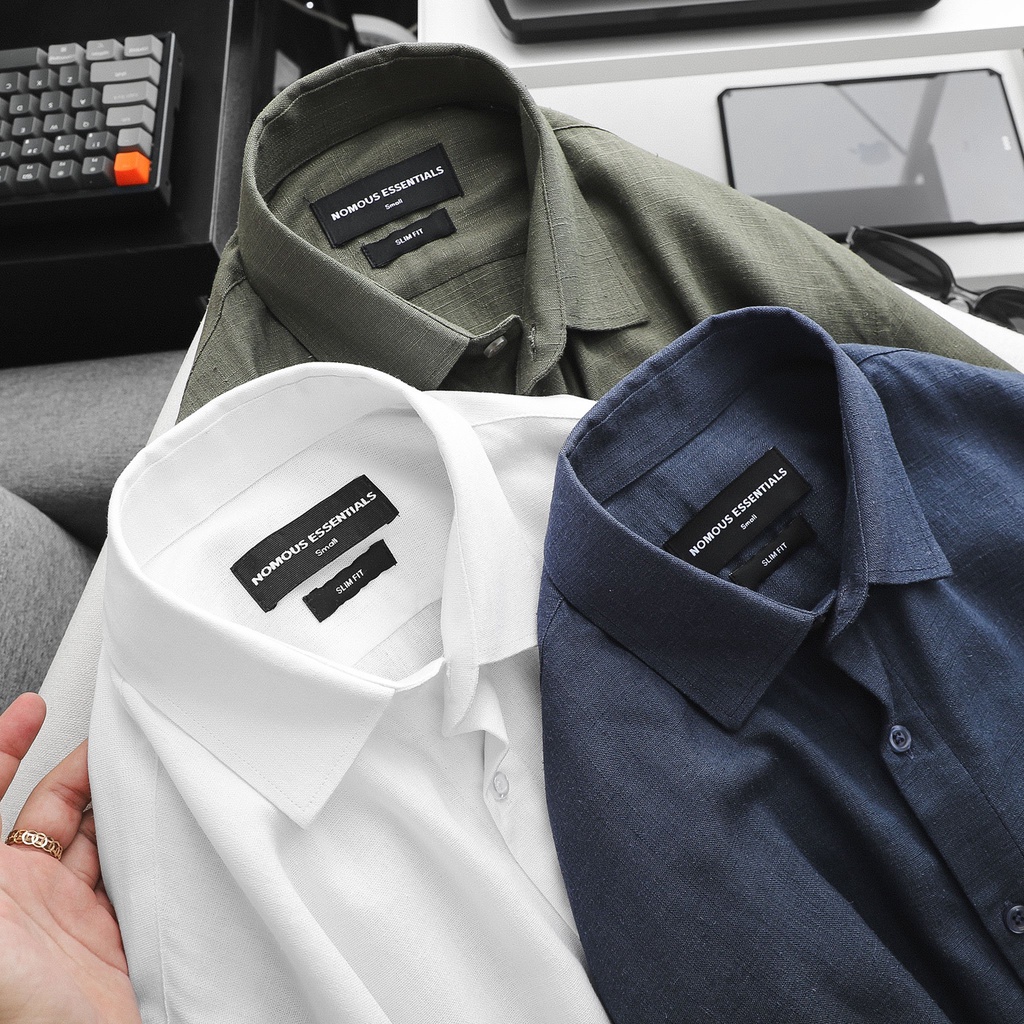 Áo Sơ Mi Nam Dài Tay Trơn, 03 Màu Vải Linen, Form Relaxed Fit SMNO0059 160STORE