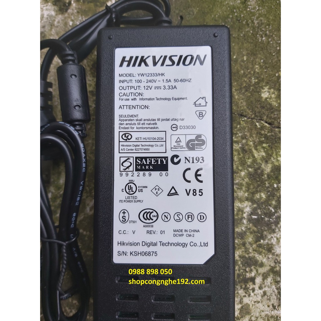 Adapter-nguồn đầu ghi hikvision 12v 3,33a chân 4 kim