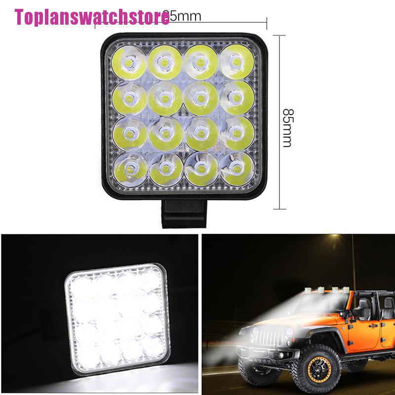 Đèn LED Hình Vuông 48W 12V 24V Ánh Sáng Trắng Dành Cho Ô Tô Xe Tải