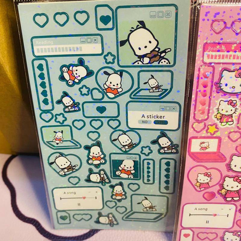 Miếng Dán Trang Trí Sổ Tay / Thẻ Ghi Chú Họa Tiết Sanrio mymelody Kuromi Cinnamoroll Dễ Thương Cho Bé