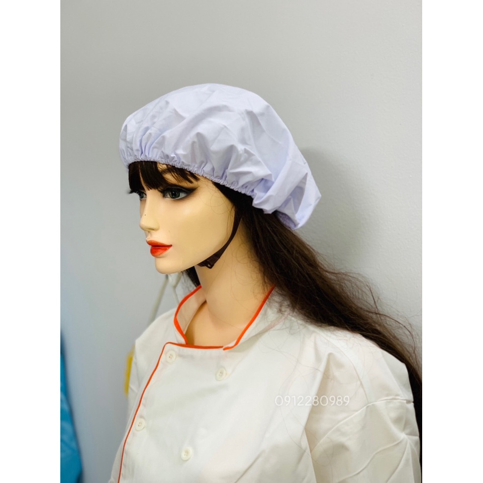 Nón bánh tiêu, Mũ tròn ngành bếp, thực phẩm vải silk _ Hình chụp thật