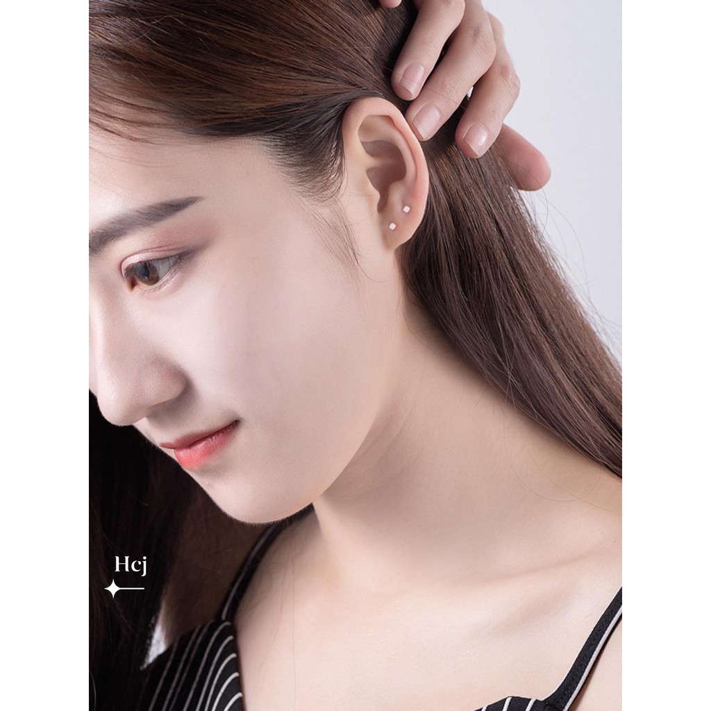 FREE SHIP BÔNG NỤ VUÔNG BẠC TA CHO NỮ GIÁ XƯỞNG